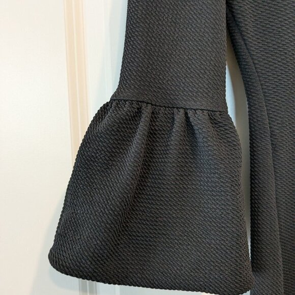 Romeo & Juliet Couture Sheath Dress Small Black Stretch V-Neck Bell Sleeve - Picture 12 of 16